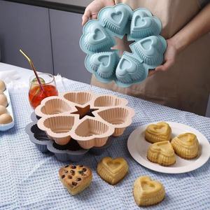 Moule à gâteau en silicone à 6 cavités, moule à gelée et pouding sans BPA, moule à pâtisserie en silicone en forme de cœur - Product Image 3