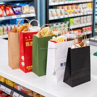 Sac en kraft biodégradable et écologique durable avec bandoulière pour plats à emporter, gâteaux, stockage, logo personnalisé, directement du fabricant