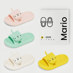 Joyeux Mario nouveau Style nouvelle conception enfants mignon pantoufles pour filles maison antidérapant salle de bain sandales bébé pied porter Stock - Product Image 6