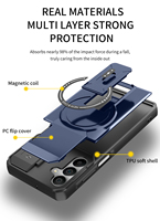 Étuis de téléphone portable robustes pour Samsung Galaxy A07 A17 A37 A57 A16 A36 A56 A15 5G avec béquille intégrée et protection d'objectif d'appareil photo