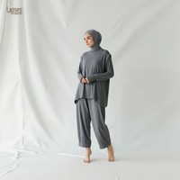 Ensemble de vêtements intérieurs musulmans conservateurs pour femmes, haut long et pantalon, tenue modeste pour tous les jours et la maison