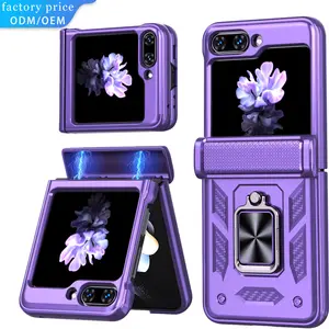 New Product For Samsung Galaxy Z Flip 5 Case, With 360 Rotate Ring Stand Magnetic and Automatic Redbound Hinge Phone case