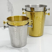 Luxe Or 3L 5L Bar Seau À Glace Champagne Refroidisseur En Acier Inoxydable Bière Refroidisseur Bac À Glaçons Bac À Boissons pour Pique-Nique De Fête