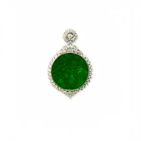 Pendentif en jadéite birmane de qualité supérieure, de grade A, rond, de haute qualité, bijoux en jadéite pour femmes (certifié NGTC)