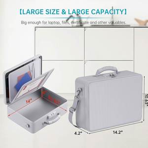 Sac de rangement pour documents OEM, étanche et ignifuge, portable, résistant à la chaleur, verrouillable, pour la maison ou les voyages - Product Image 4