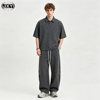 T-shirt d'été pour homme en pur coton épais, respirant, antibactérien et rafraîchissant, style rétro, et pantalon ample durable à coupe machette