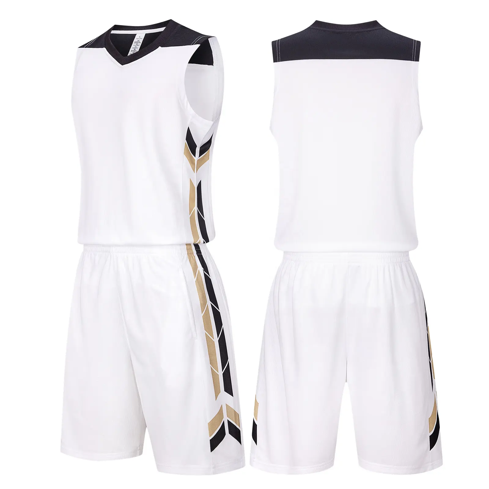 2023 Neues Design Basketball Uniform Set Weißer Trainings anzug Basketball Trainings kleidung