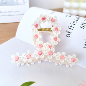 Spring <b>Flower</b> Hair Claw Clip <b>Sweet</b> Plastic Shark Clip Eco-Friendly Prom Hair Accessory Wholesale - Product Image 5