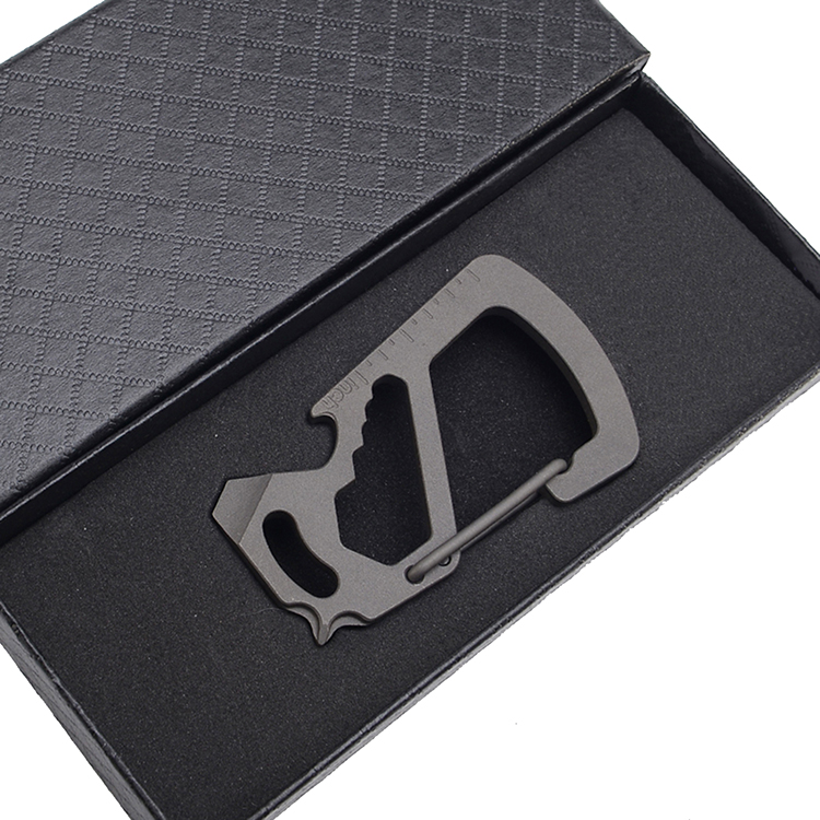 Cadeau Voor Mannen Pocket Tool Multitool T4 Titanium Survival 2.6 Inch Sleutelhanger Zware Karabijnhaak