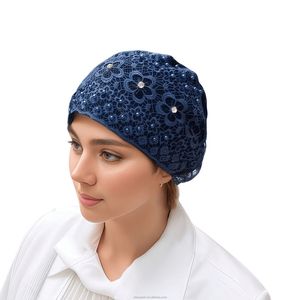 Pañuelo de encaje para la cabeza, gorro islámico para mujeres musulmanas, estilo Arabia Saudita, Dubai, gorro de oración, turbante turco diario, transpirable y ecológico. - Product Image 6