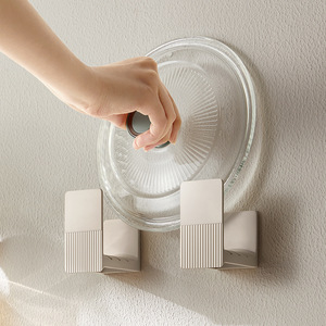Wall Mounted Pot Lid Rack Rectangle Easy Cleaning Kitchen Storage Organizer - Product Image 1