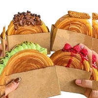 Bouleau Croissant Pain Papier Plateau Jetable Kraft Papier Emballage Boîte pour Sushi Déjeuner Frites Burger Sandwich Alimentaire Cuisson