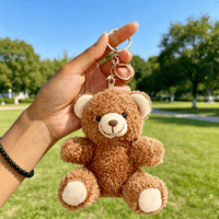 Porte-clés personnalisé en peluche lion de 10 cm avec porte-clés en peluche ours et breloque porte-clés en peluche ours pour sacs