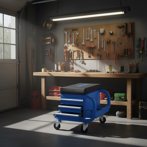 Carrito de Almacenamiento de Herramientas Fervi con 3 Cajones y Asiento para Uso en Taller - Product Image 3