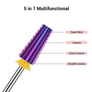 Brocas Profesionales para Uñas 5 en 1, Brocas Multifunción de Carburo de Tungsteno de 3/32'', Aptas para Manicura, Pedicura, Cutículas y Gel - Product Image 3