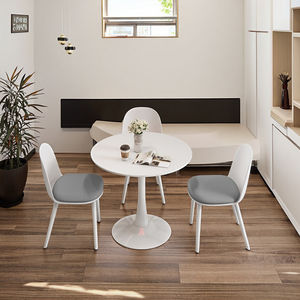 Juego de mesa de comedor y silla de madera maciza redonda moderna para espacios pequeños Una Mesa Dos sillas - Product Image 2