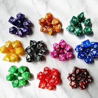 Jeu de dés polyédriques carrés en acrylique de 16 mm à faible MOQ, couleurs assorties, pour jeux de rôle et de société (Dungeons and Dragons)
