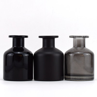 Bouteille en verre noir ronde vide de 100 ml, 150 ml, 200 ml pour diffuseur de parfum à bâtonnets d'aromathérapie avec bouchon