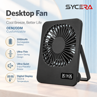 Ventilateur de bureau USB 2000 mAh - Ventilateur personnel rechargeable ultra-plat, fonctionnement silencieux, service OEM/ODM et personnalisation du logo