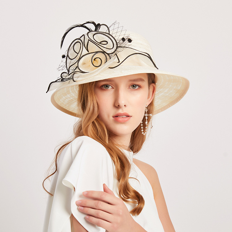 Shop Our Packable Ladies Wide Brim Kentucky Derby Hat display picture 2
