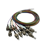 Pigtail de fibre optique SC/LC/FC/ST 12 cœurs, monomode/multimode, 1,2 m, 12 couleurs, pour FTTH