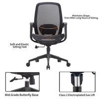 Chaise de bureau moderne, professionnelle, ergonomique, durable, pivotante, réglable en hauteur, en tissu maillé, pour la maison, le bureau, les réunions et les invités