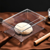 Boîte de Fermentation de Pâte de Style Japonais pour la Maison avec Couvercle Anti-Poussière en PET de Qualité Alimentaire, Rangement Réfrigérateur pour Pain et Toast