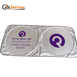 โปรโมชั่นโลโก้ที่กําหนดเองรถ Sun Shade พับได้คุณภาพสูงกระจกรถยนต์ Sun Shade Sunsahde พร้อมกระเป๋าเก็บของ - Product Image 3