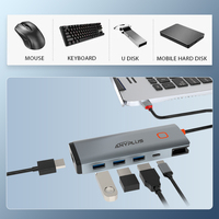 Thunderbolt 4 Docking Station Double 4K Hdtv 5 En 1 Double Usb C Hub Type-C Adaptateur Chargeur Multiport 6 En 1 Usb C Hub