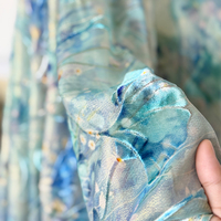 Soie Devoré Or Burnout Tissu Floral Gaufré Textile pour Occasion Spéciale Robes Designer Porter