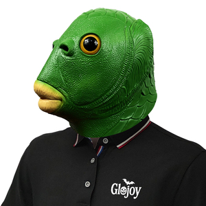 Máscara de Látex de Pez Verde Creativa, Accesorio de Disfraz de Cara Completa para Fiestas de Halloween, Eventos de Carnaval - Product Image 3