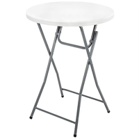 Table Ronde Pliante d'Extérieur en Plastique Légère, Robuste et Durable pour Jardin, Mariage, Villa, Hôtel - Vente en Gros