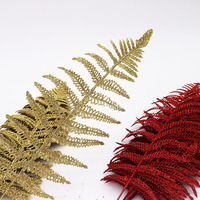 Feuilles et branches de Noël avec paillettes pour décoration de sapin de Noël