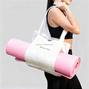 カスタムプリントロゴ入りキャンバスヨガバッグ、ヨガマットキャリア、ポリコットンバッグ、スポーツヨガトートバッグ - Product Image 1