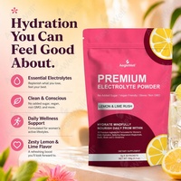 Poudre d'électrolytes premium pour femmes en sachets individuels, mélange d'électrolytes végétalien citron-lime avec bisglycinate de magnésium, biotine et L-glutamine