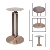 Table d'appoint ronde de luxe en acier inoxydable et en fonte avec base en or rose pour les pieds de meubles de salon et de chambre à coucher en plein air
