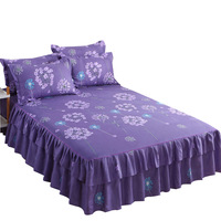 Parure de lit 3 pièces de luxe moderne à imprimé floral, qualité hôtelière, avec protège-matelas et drap-housse à jupe