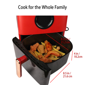 Friteuse à air domestique moderne 7L en forme de carré rouge Fenêtre d'observation antiadhésive Appareil électrique multifonctionnel Meilleur - Product Image 3