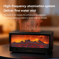 Nouveau diffuseur d'ambiance avec effet de flamme de feu de camp, lumières nocturnes colorées pour la maison, diffuseur d'huiles essentielles et humidificateur cheminée avec télécommande