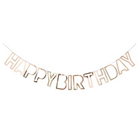 Nouvelle tendance Instagram : Guirlande de bannière en papier ajourée style simple et élégant Joyeux Anniversaire, couleurs Or Rose et Argent, en promotion