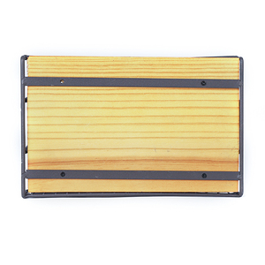 Porte-revues de papeterie de bureau rétro en métal noir à 3 fentes accessoires de bureau multifonctionnels grilles panier de rangement en bois - Product Image 4