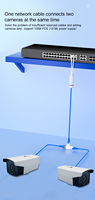 Adaptador de conector de cableado de red POE 2 en 1 100M 12V Ethernet PoE Splitter CCTV Sistema DE SEGURIDAD Cámara IP Rj45 Monitor de plástico