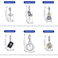 Offre Spéciale 925 argent Sterling cuivre placage Bible Notre Dame ange croix pendentif bracelet à bricoler soi-même collier accessoires femmes bijoux