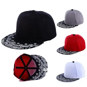 % 100% pamuk Richardson düz ağız Paisley Hip Hop nakış özel düz Snapback spor kap şapka beyzbol basketbol şapkaları