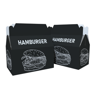 Boîte à nuggets de poulet personnalisée noire, boîte à ailes de buffle, boîte à tendres de poulet, emballage alimentaire en carton avec poignée. - Product Image 3
