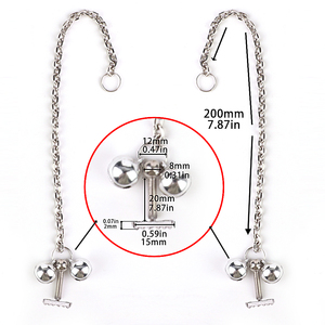QKKQ Bondage BDSM pinzas para pezones cadenas triples masajeador pinzas para pecho juguete sexual esclavo SM juego Labia clítoris Clips para mujer y hombre - Product Image 5