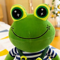 Boneka Maskot Katak Amfibi Kartun Bordir Super Lembut Khusus untuk Menghilangkan Stres