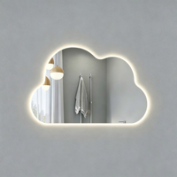 Miroir LED personnalisé en forme de nuage, à brancher sur le mur, avec interrupteur mural, rétroéclairé, décoratif, pour chambre à coucher