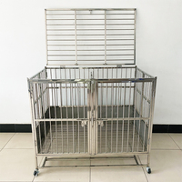 LIZE Grand chenil en métal en acier inoxydable respirant Structure en fer Cage pour animaux de compagnie pour chiens fonctionnant comme une maison