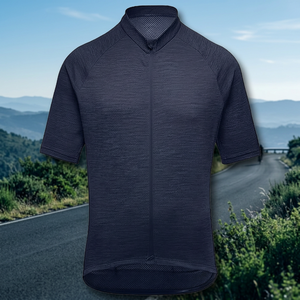Maillot de Ciclismo de Manga Corta para Hombre, Transpirable, 100% Poliéster, Diseño de Malla Azul Oscuro, Ligero, para Verano - Product Image 2